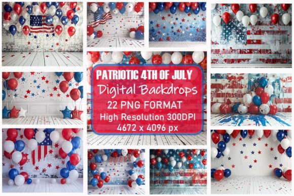 Download Patriotic 4th of July Digital Backdrops - Digital backdrops Collection