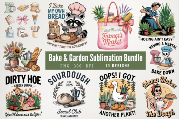 Download Bake &amp; Garden Sublimation Designs Bundle - Bundle Collection
