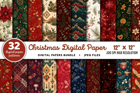 Download Christmas Digital Paper Bundle - Bundle Collection