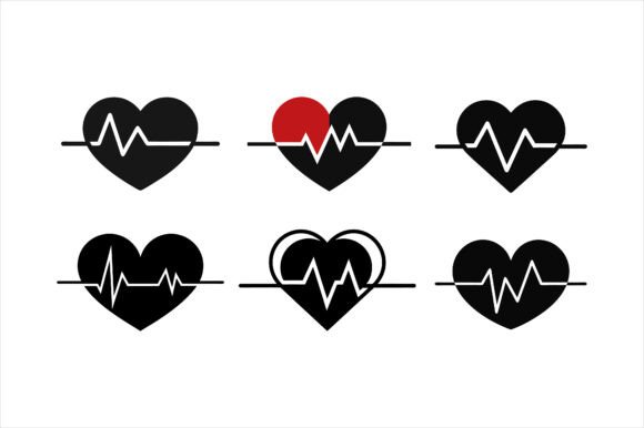 Download Heartbeat Heart Silhouette Icon Bundle. - Bundle Collection