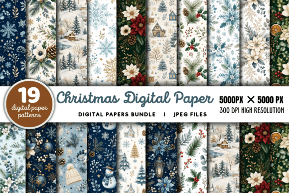 Download Christmas Digital Paper Patterns Bundle - Bundle Collection