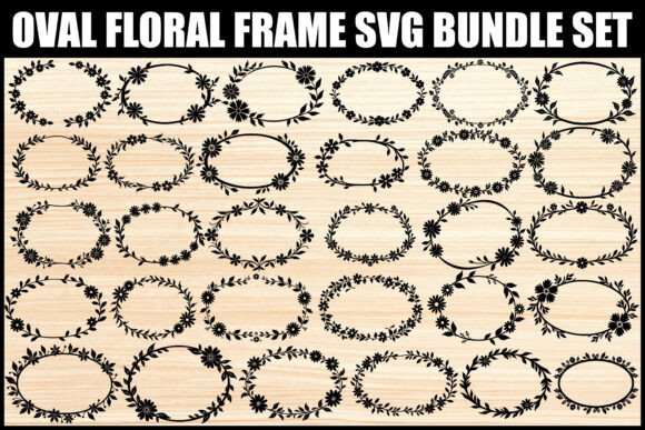 Download Oval Floral Frame SVG Bundle Set - Bundle Collection