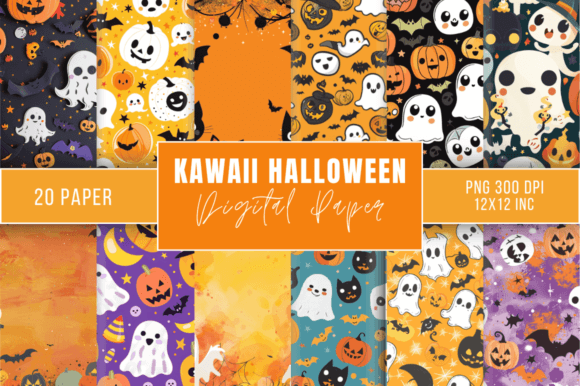 Download Kawaii Halloween Backgrounds Bundle - Bundle Collection