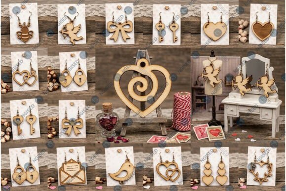 Download Cute Valentine Earrings SVG Bundle - Bundle Collection