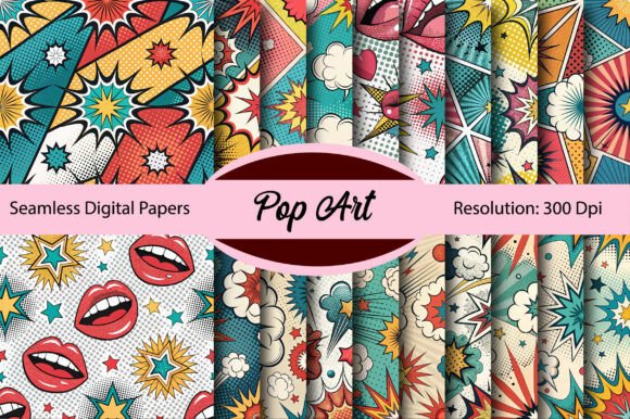 Download Pop Art Seamless Digital Paper - Seamless digital paper Collection