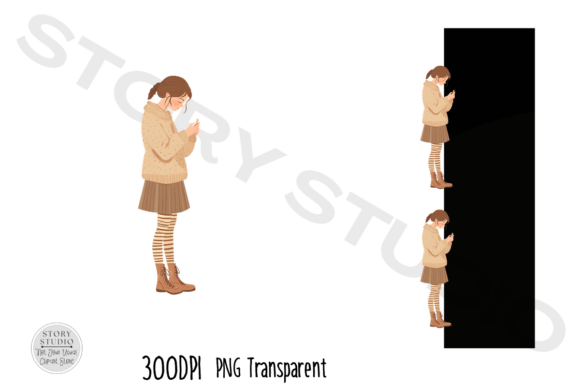 Download Cute Girl Fall Fashion Clipart Set - Fall fashion clipart Collection