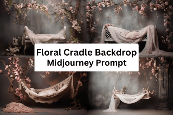 Download Midjourney Prompt for Floral Cradle Digital Backdrops - Premium Bundle