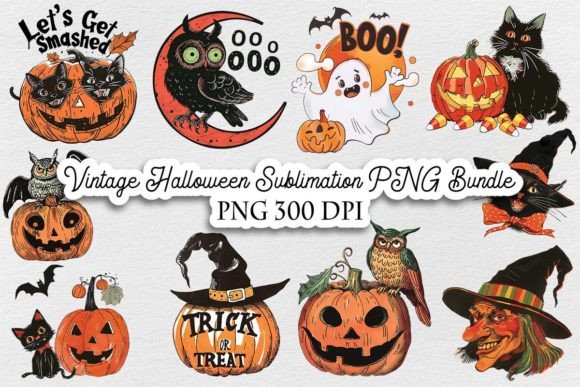 Download Vintage Halloween Sublimation PNG Bundle - Bundle Collection