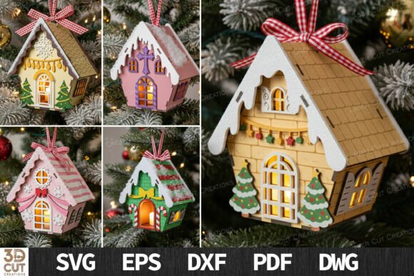 Download 3D Christmas House Ornament Bundle - Bundle Collection