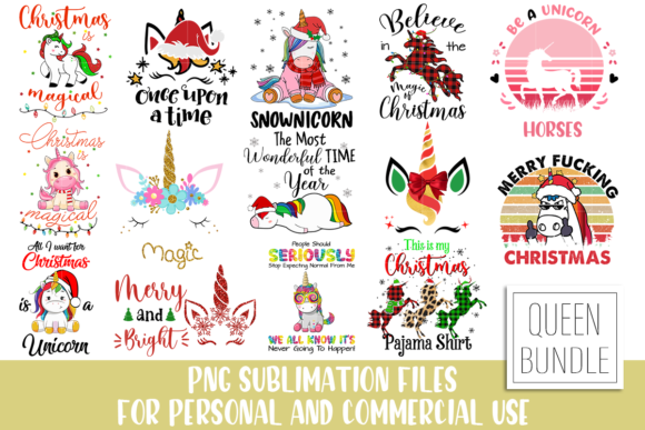 Download Unicorn Christmas Sublimaton Bundle - Bundle Collection