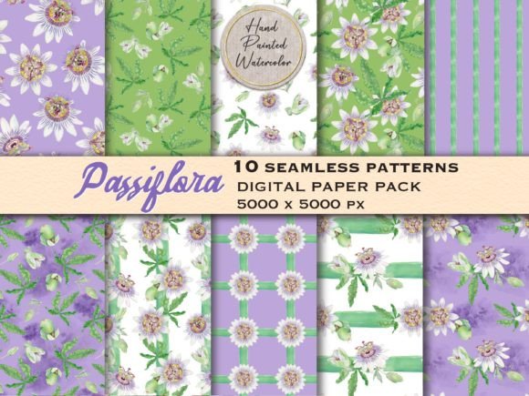 Download Passion Flower Seamless Pattern Bundle - Bundle Collection