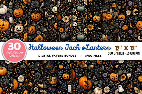 Download Halloween Jack O Lantern Pattern Bundle - Bundle Collection