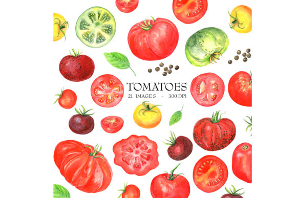 Download Watercolor Tomatoes - Premium Resources