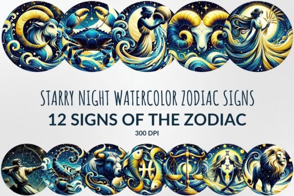 Download Starry Night Zodiac Sublimation Bundle - Bundle Collection