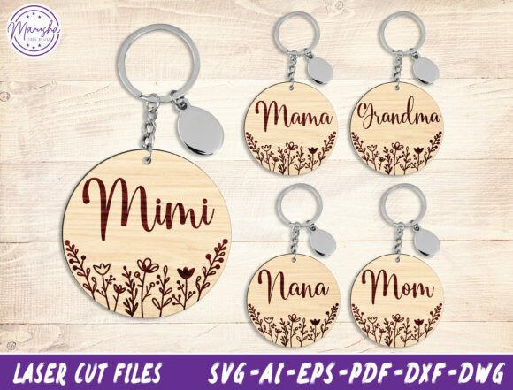 Download Mom Keychain Laser Cut File SVG Bundle - Bundle Collection