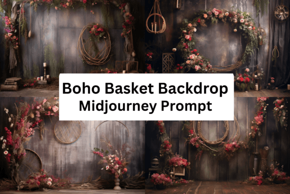 Download Boho Basket Digital Backdrops - Digital backdrops Collection